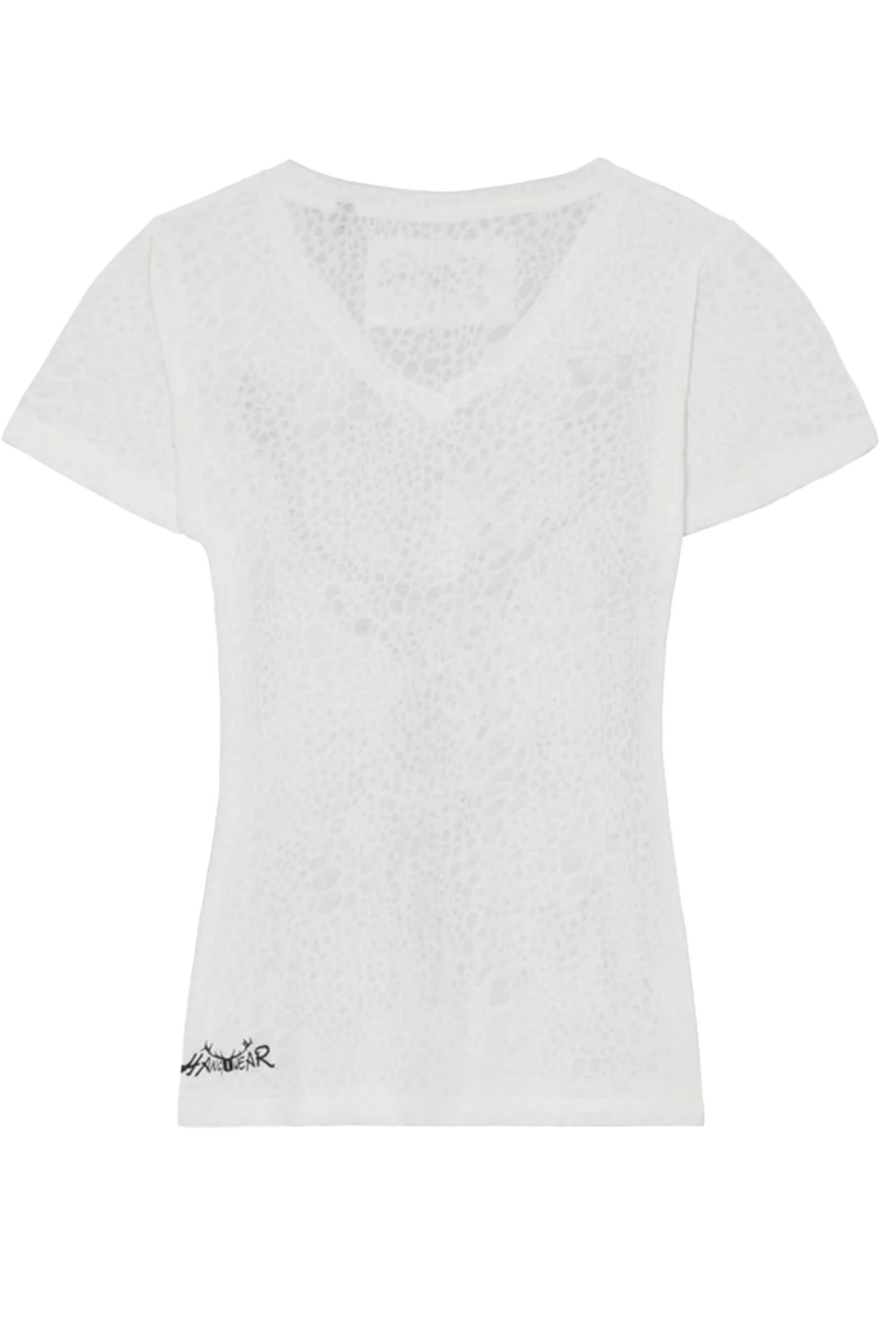 Damen Trachtenshirt mit Leo Struktur und Hirschmotiv