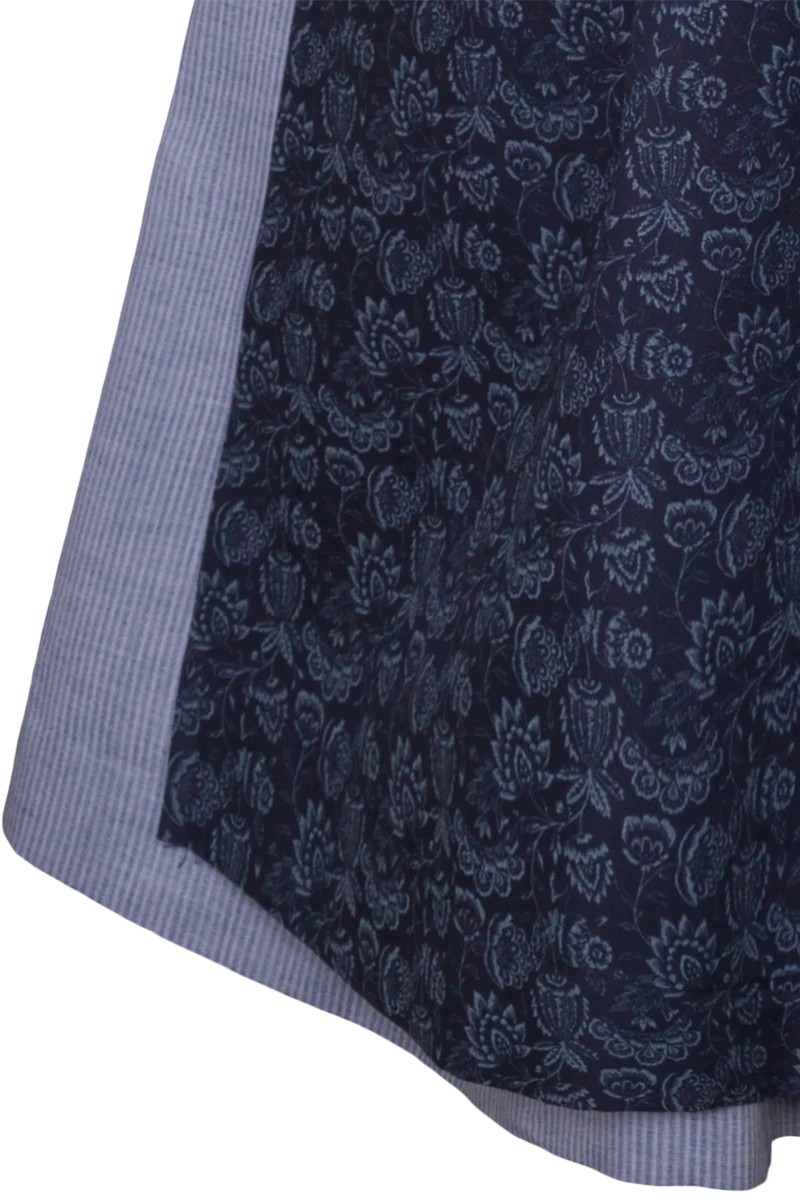Dirndl lang gestreift mit floraler Schürze