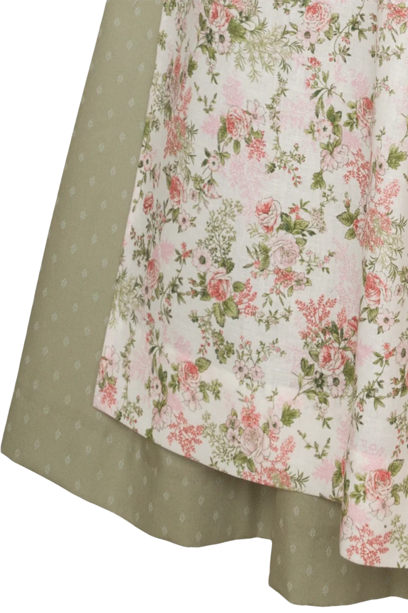 Leinendirndl lang mit floralem Muster