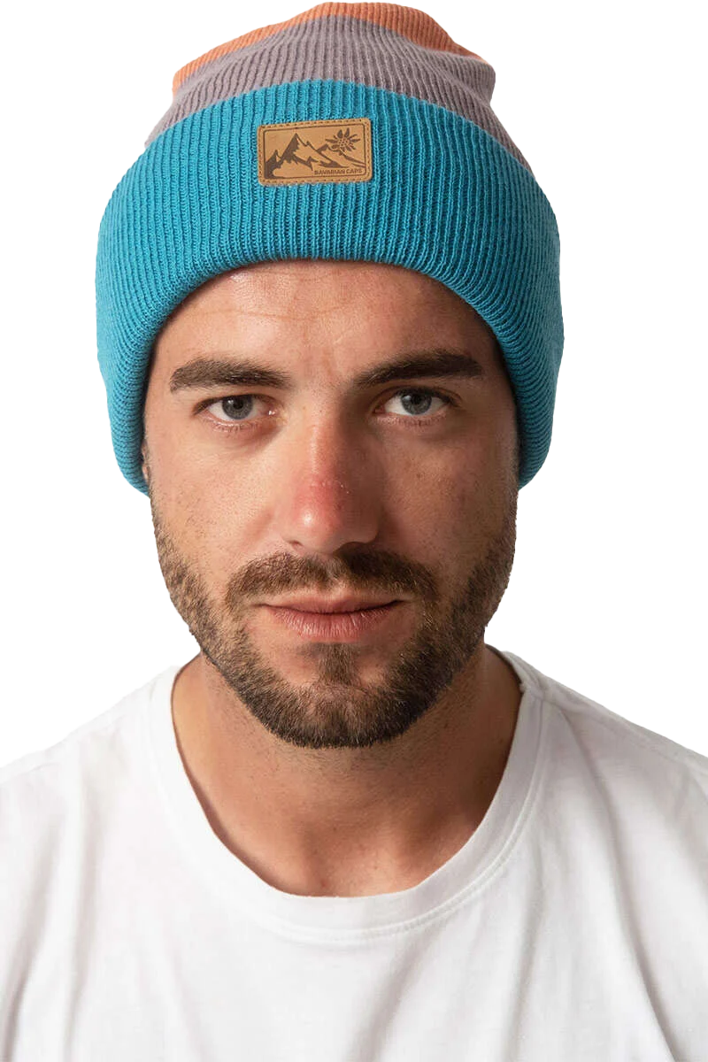 Long-Beanie Unisex mit Lederpatch