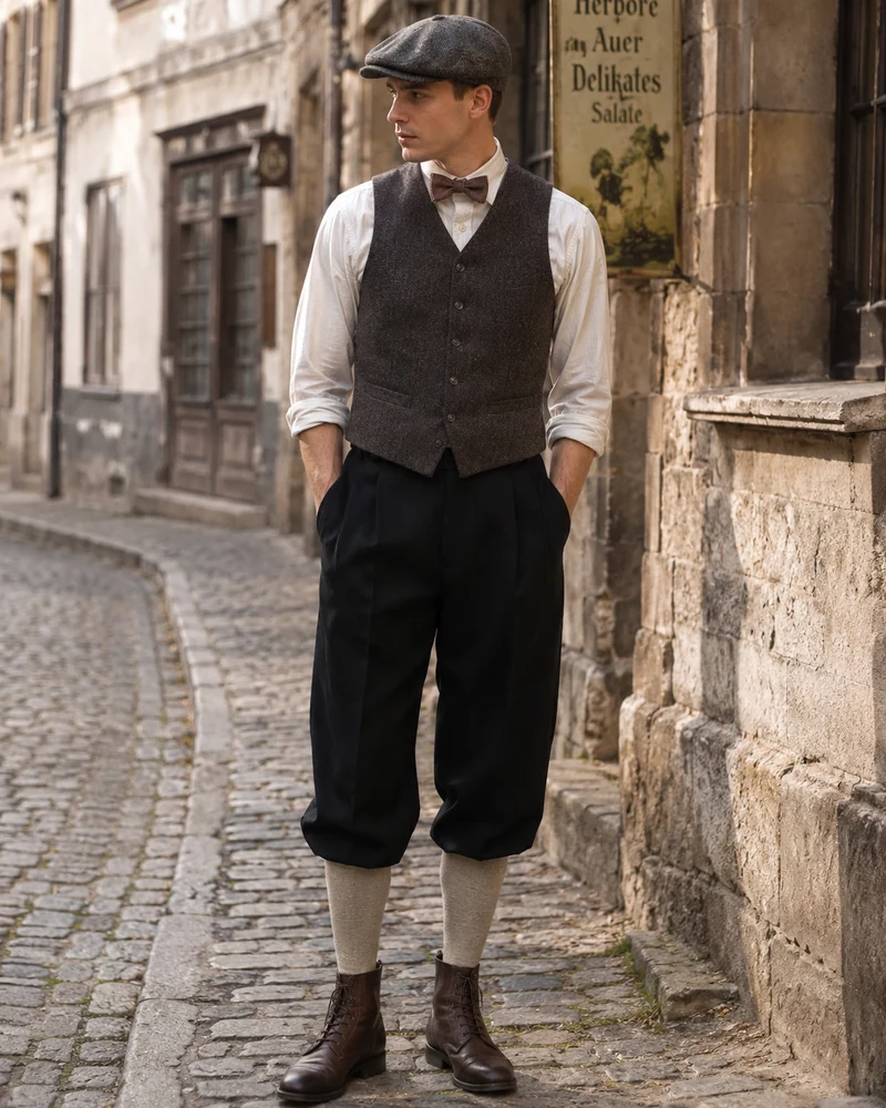 Dunkelblaue Knickerbockerhose Herren Gr. 50 – Gentleman-Look