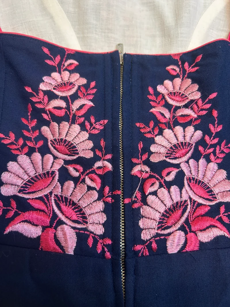 Vintage Dirndl blau rosa – Gr.40