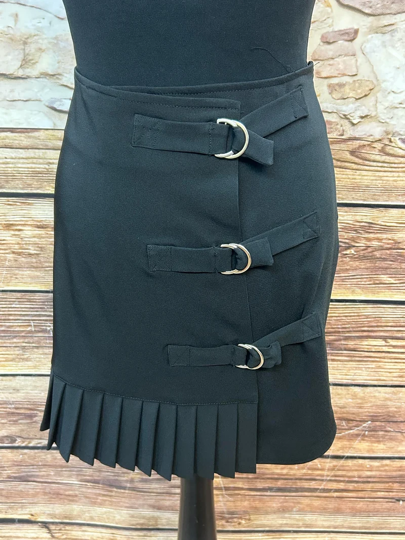Rock Gr. 44 – Eleganter Vintage-Faltenrock mit Schnallen-Details
