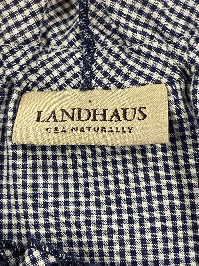 Landhaus Trachtenbluse blau weiß kariert Gr. 38