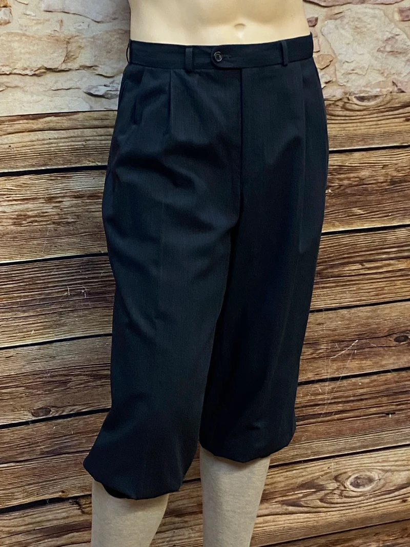 Dunkelgraue Schurwoll-Knickerbockerhose Herren Gr. 54