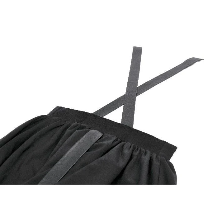 Gothic-Kleid für Damen mit Fledermausflügel-Schnalle, Trägern und Schleppe