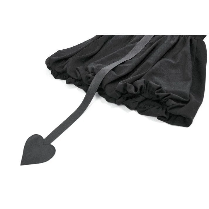 Gothic-Kleid für Damen mit Fledermausflügel-Schnalle, Trägern und Schleppe