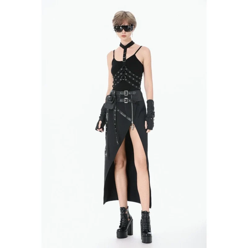 Punk-Body-Harness für Damen mit Ösen und D-Ringen