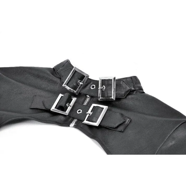 Punk-Cape für Damen mit Schnallenverschluss und Reißverschluss