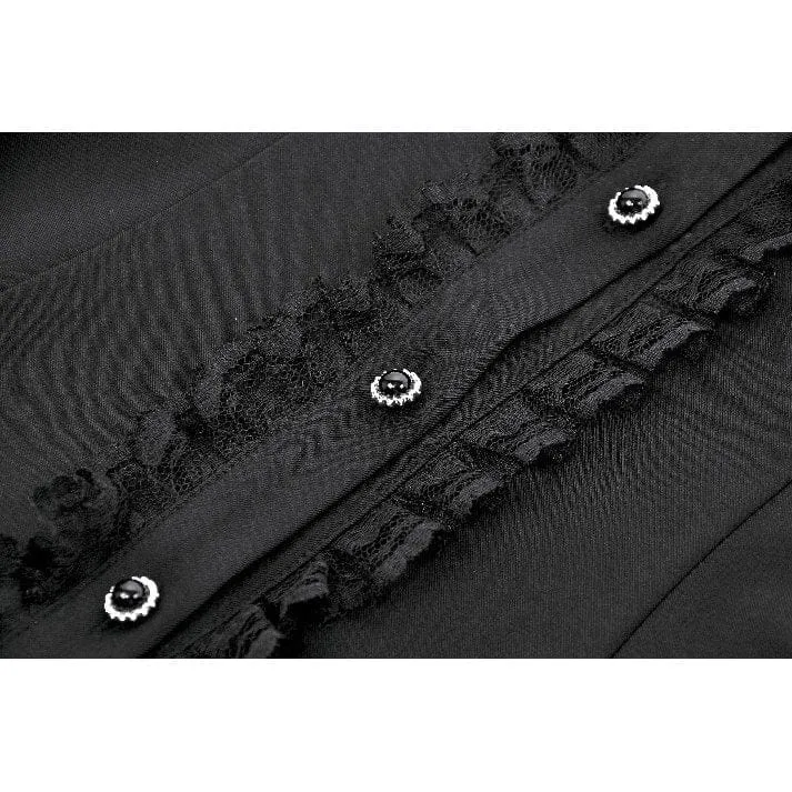 Gothic-Spitzenkleid für Damen mit Falten und Schleifenbesatz