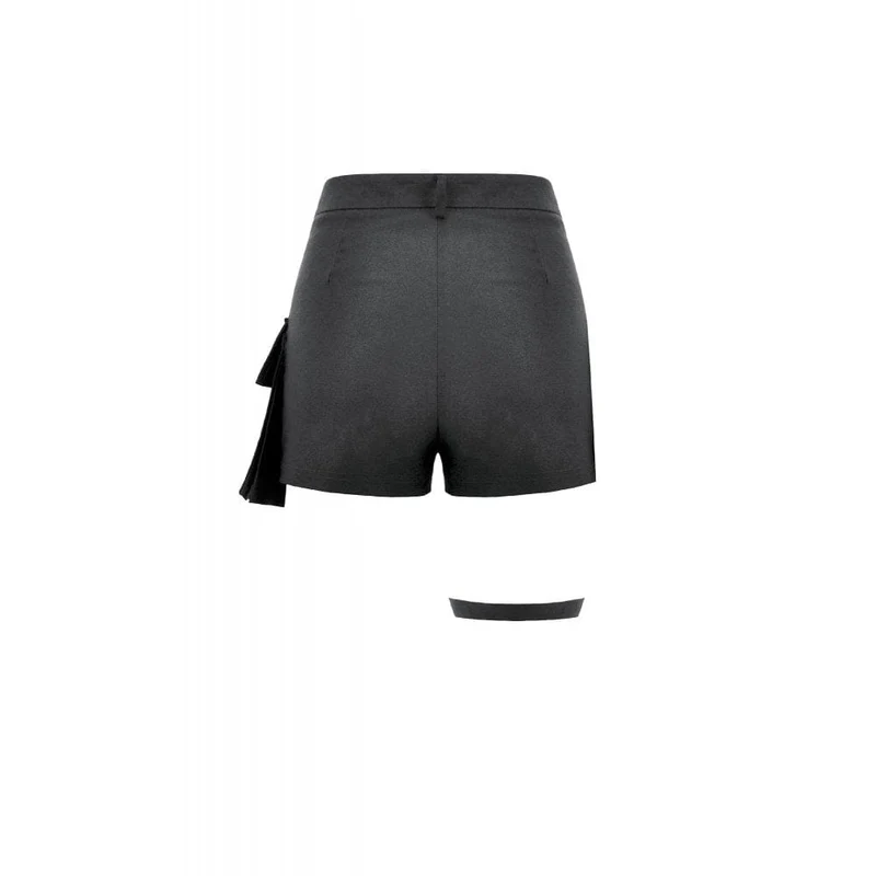 Punk-Shorts für Damen mit großer Tasche und Reißverschluss sowie Beingurt