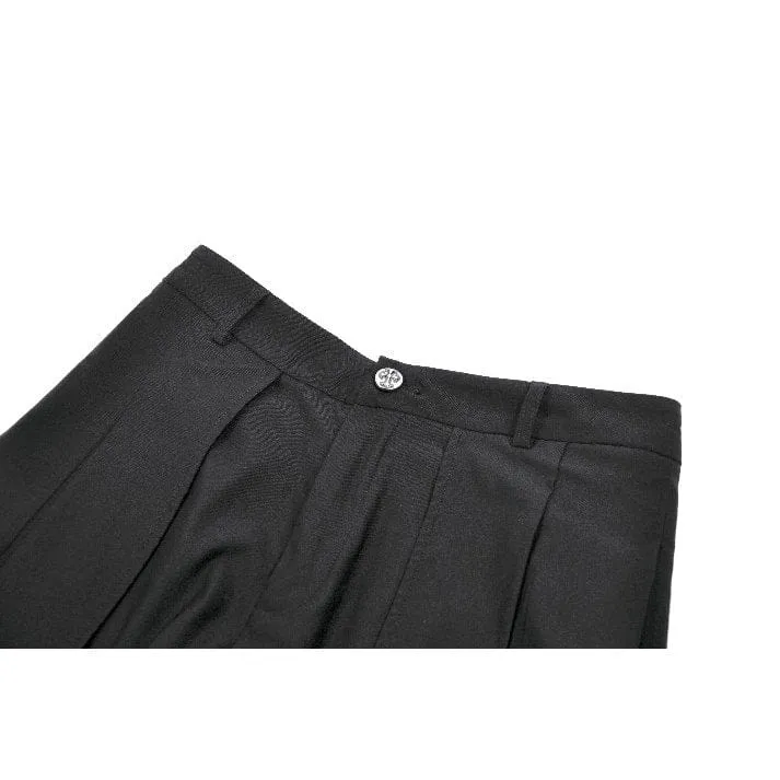 Punk-Mesh-Shorts für Damen mit Falten und Beingurt