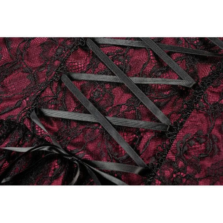 Gothic-Spitzenkleid für Damen mit Sternenmuster, eckigem Kragen und kurzen Ärmeln – Abschlusskleid