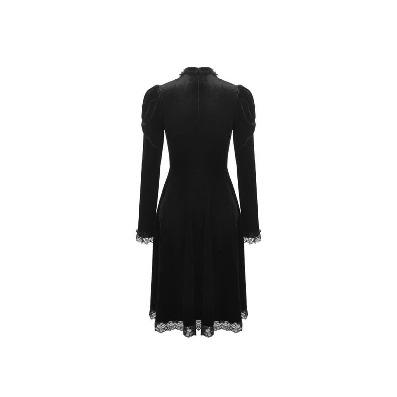 Vintage-Kleider aus Samt mit Spitzenkragen für Damen