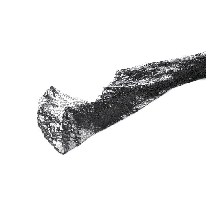 Gothic-Lagenrock aus Spitze und Netzstoff für Damen