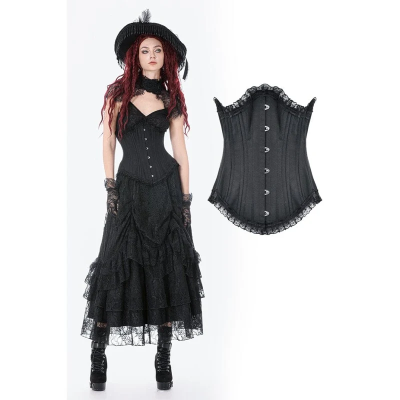 Gothic-Unterbrustkorsett für Damen mit unregelmäßiger Schnürung