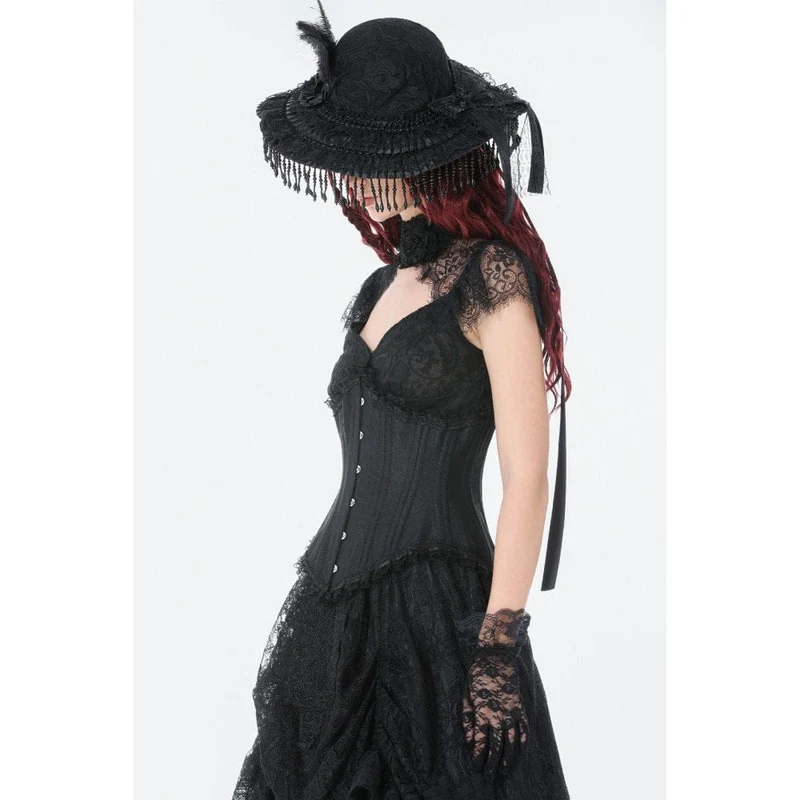 Gothic-Unterbrustkorsett für Damen mit unregelmäßiger Schnürung