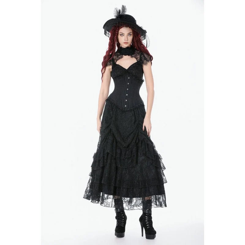 Gothic-Unterbrustkorsett für Damen mit unregelmäßiger Schnürung