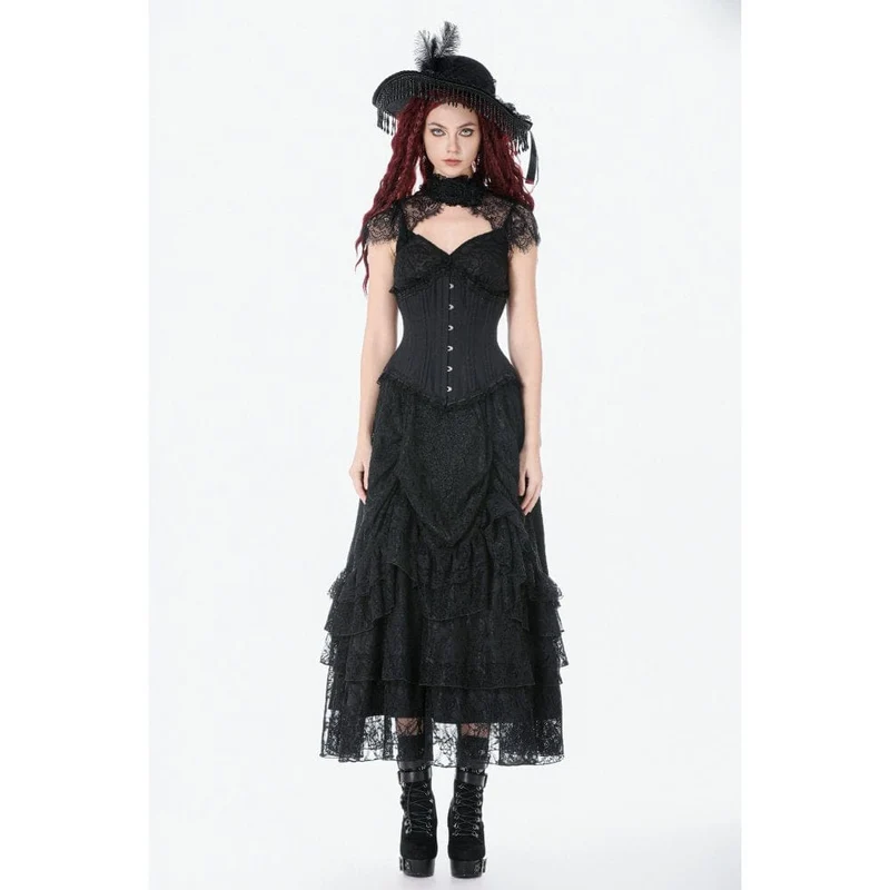 Gothic-Unterbrustkorsett für Damen mit unregelmäßiger Schnürung