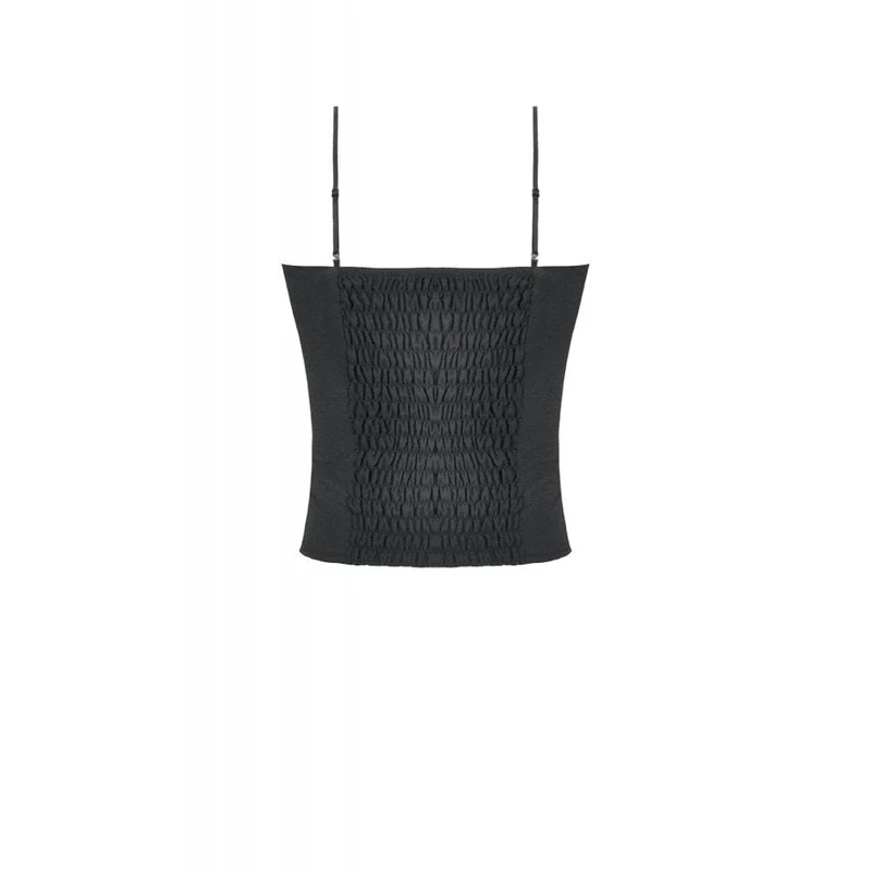 Punk-Bustier mit Lochmuster und Karomuster für Damen