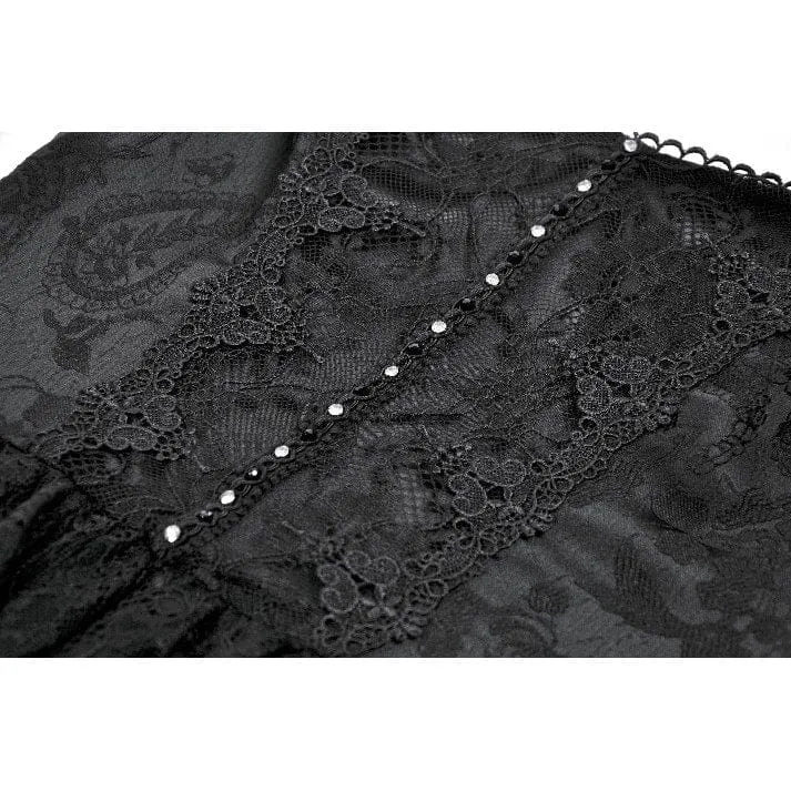 Gothic-Spitzenkleid für Damen mit Stufenrock und schulterfreiem Ausschnitt