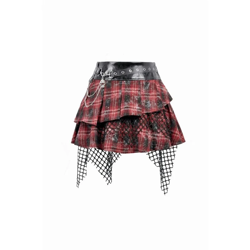 Grunge-Rock mit Kettenmuster und mehrlagigem Karomuster für Damen