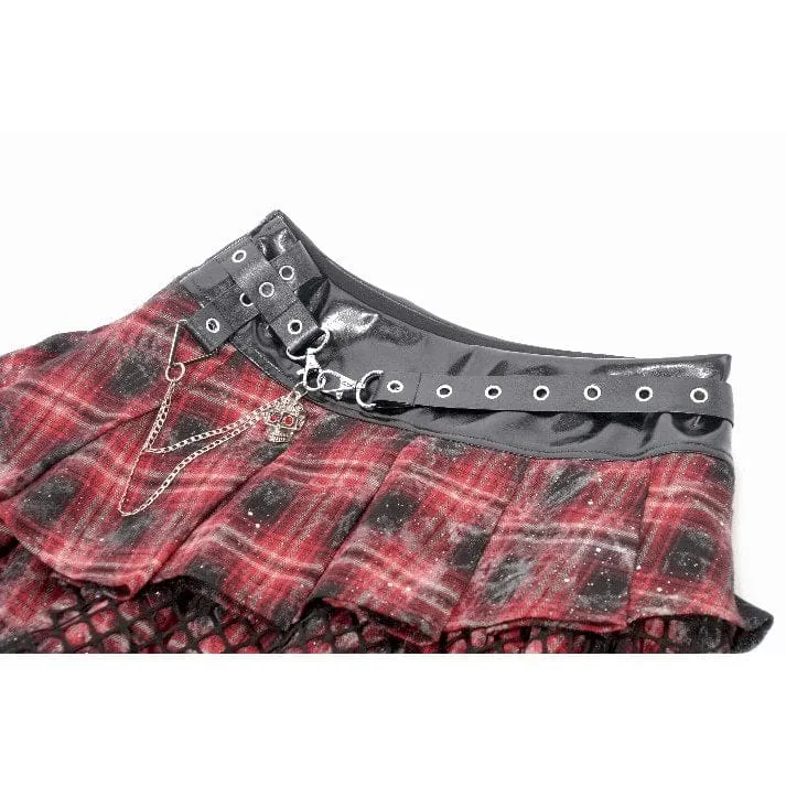 Grunge-Rock mit Kettenmuster und mehrlagigem Karomuster für Damen