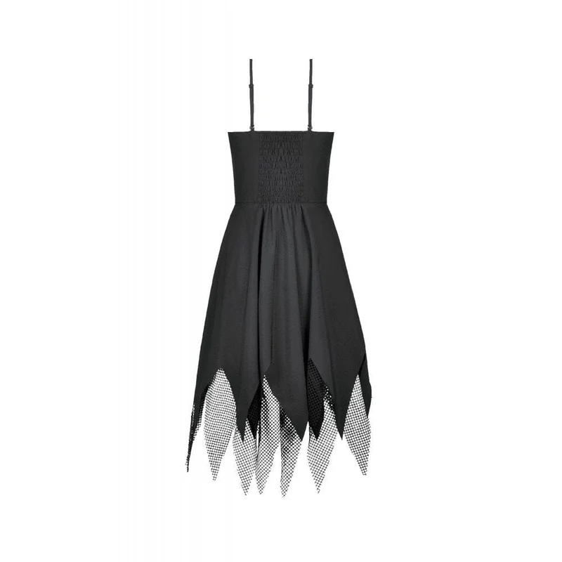 Punk-Slipkleid für Damen mit Mesh-Einsätzen, Nieten und Ketten