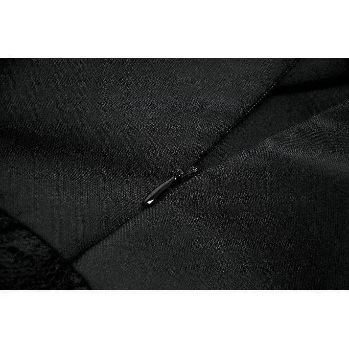 Damen-Grunge-Kleid mit kontrastfarbener Spitze, Stufenrock, Abschlusskleid