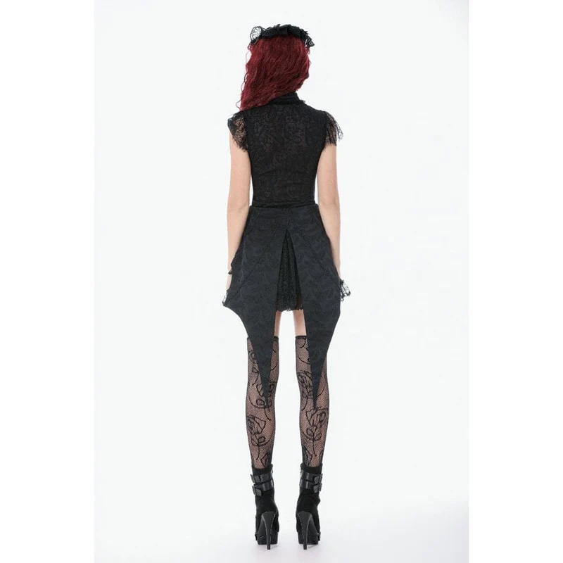 Gothic-Jacquard-Lagenrock aus Spitze mit Schwalbenschwanzform für Damen