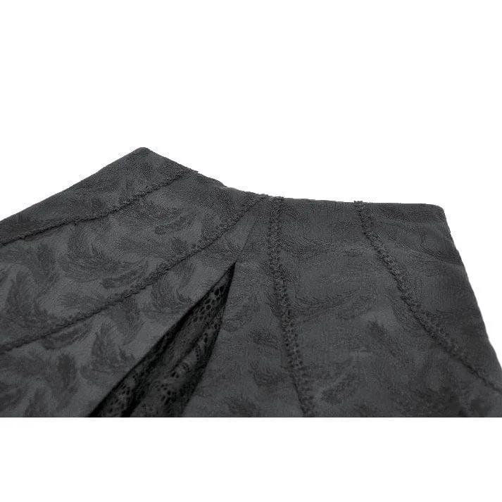 Gothic-Jacquard-Lagenrock aus Spitze mit Schwalbenschwanzform für Damen