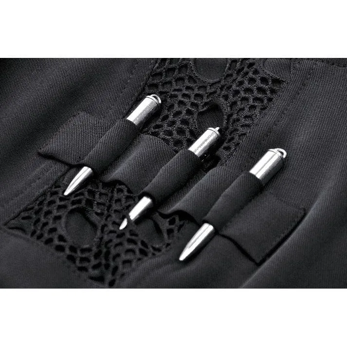Damen-Heimkehrkleid im Gothic-Stil mit Umlegekragen und Ausschnitt
