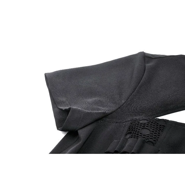 Damen-Heimkehrkleid im Gothic-Stil mit Umlegekragen und Ausschnitt