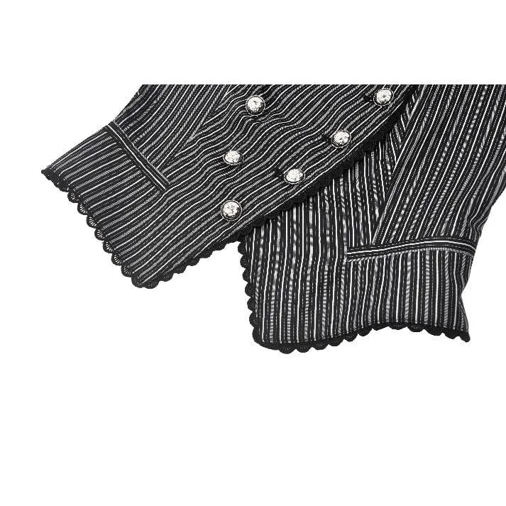 Gothic-Weste mit Streifen und Schnalle für Damen