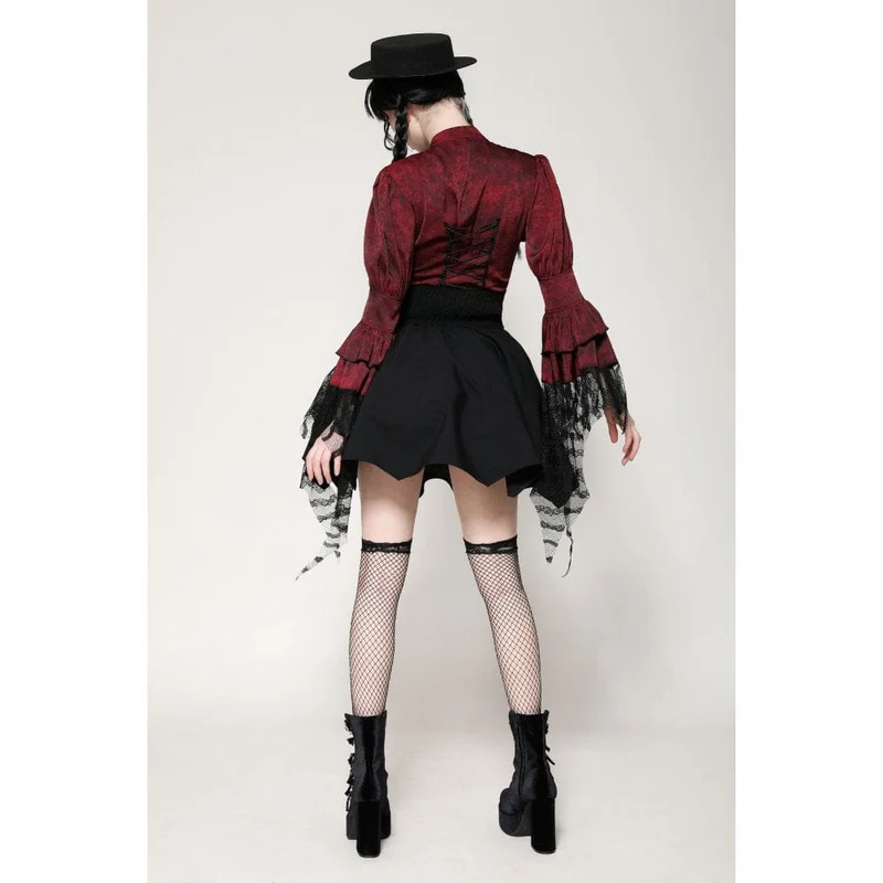 Gothic Lolita Batwing Kurzrock mit hoher Taille für Damen