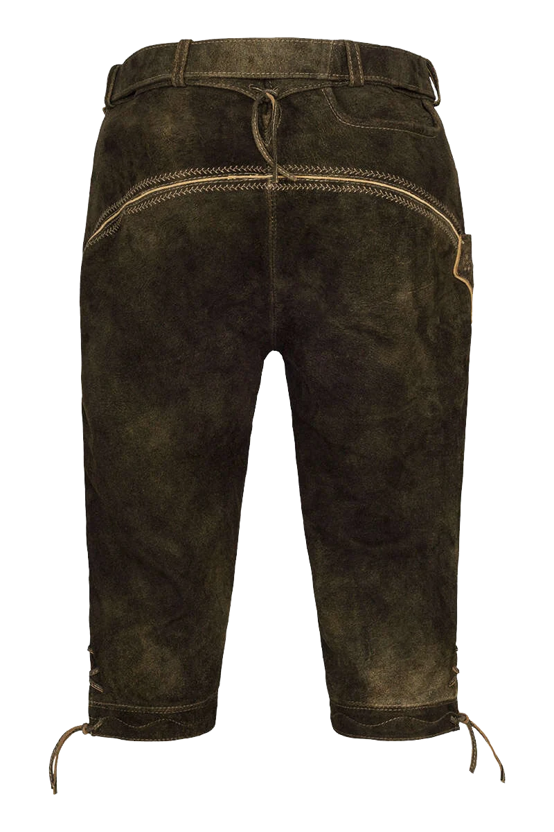 Herren Kniebund Lederhose mit Gürtel