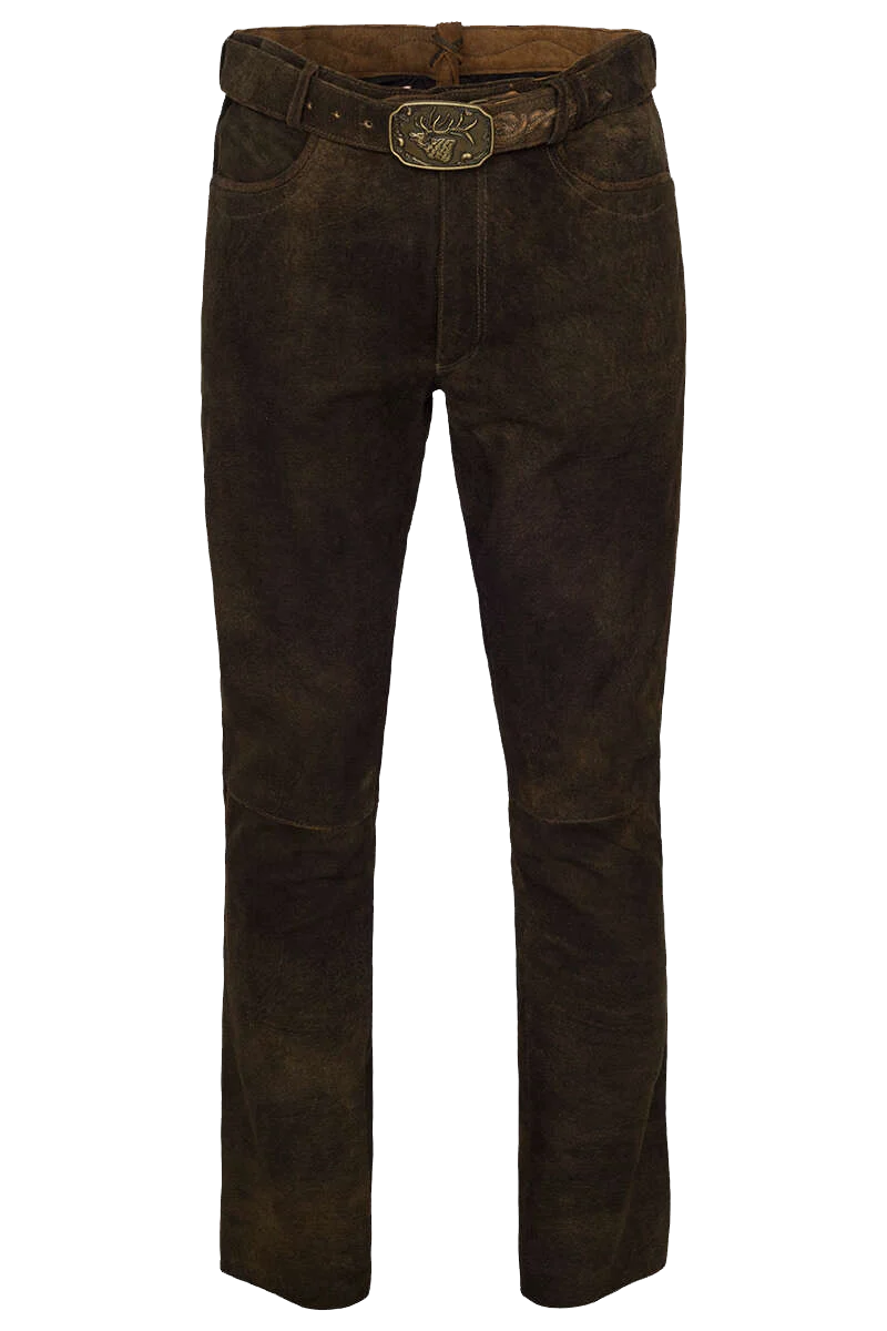 Herren Trachten Lederhose lang mit Gürtel