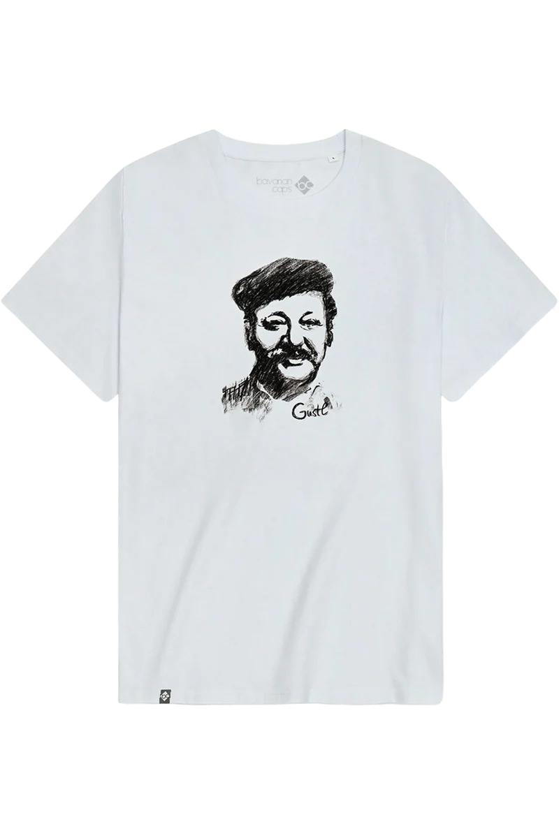 Herren T-Shirt 'Gustl' mit Portrait-Druck