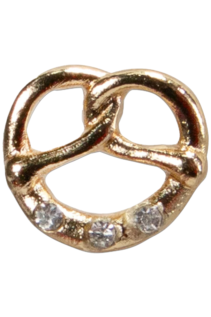 Damen Ohrstecker in Brezelform - gold