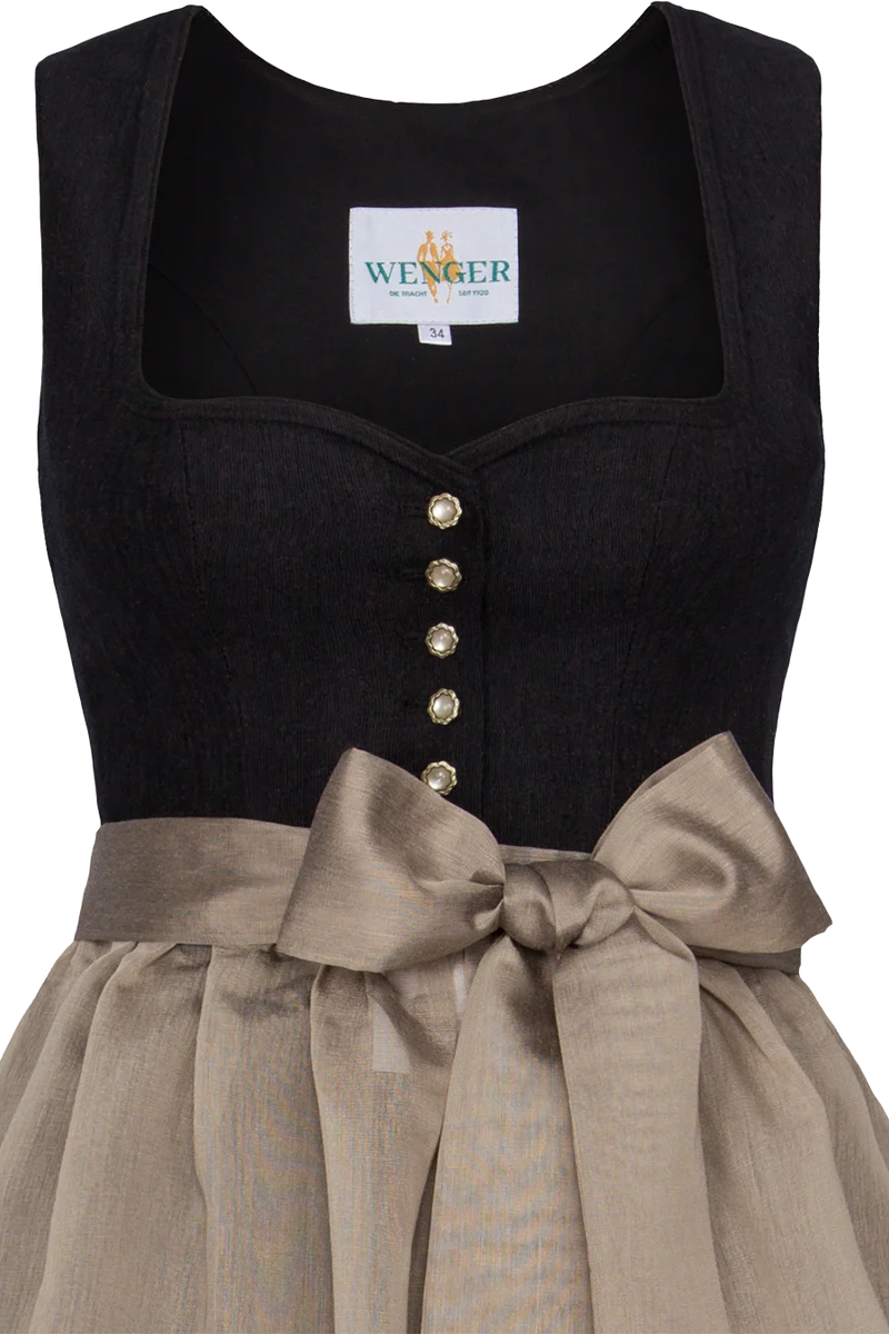 Midi-Dirndl mit Herzausschnitt und Leomuster