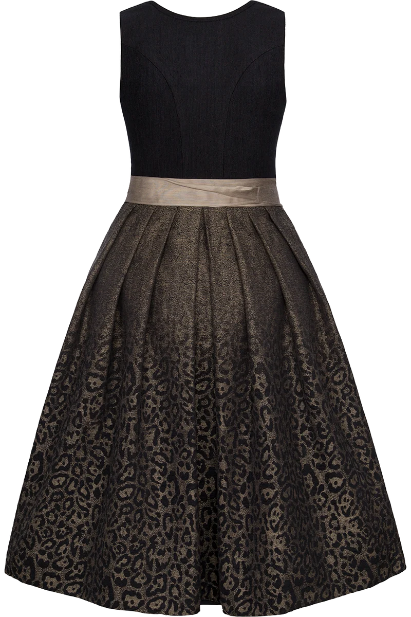 Midi-Dirndl mit Herzausschnitt und Leomuster