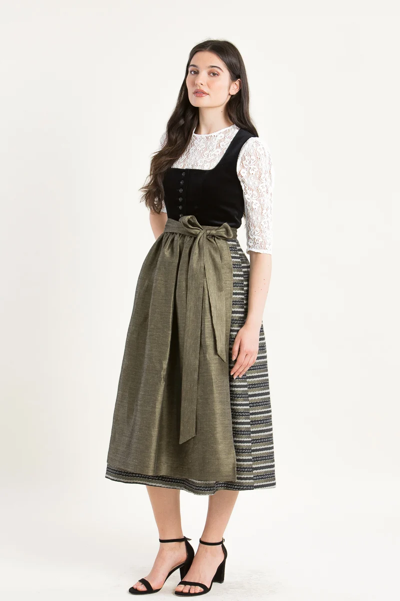 Almliebe Dirndl Wunda schwarz/gold