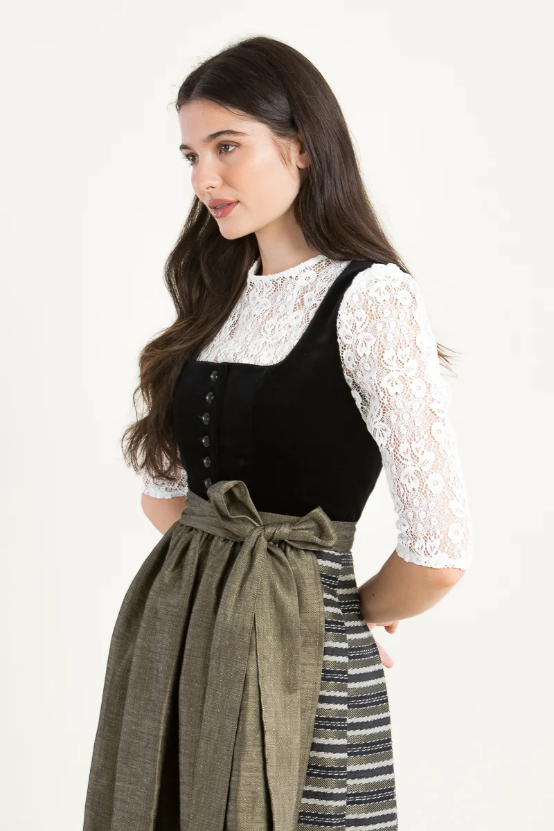 Almliebe Dirndl Wunda schwarz/gold