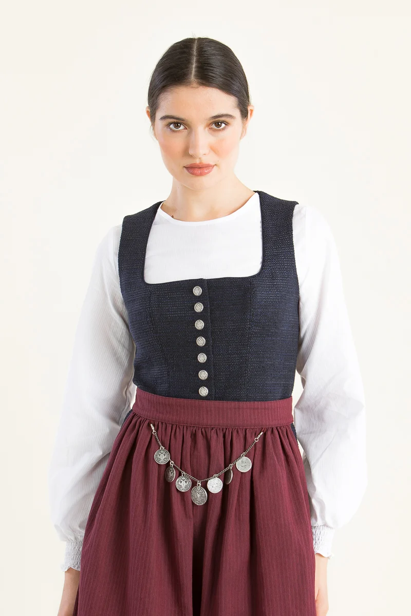Wallmann Dirndlbluse Langarm Weiß