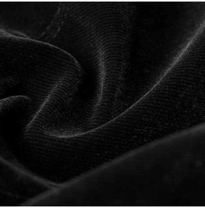 Frauen Gothic Stehkragen Forked Tail Velvet Jacken