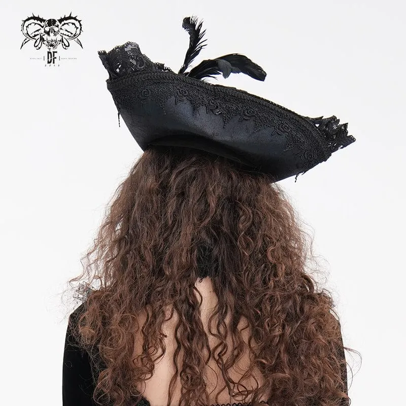 Gothic-Mützen aus gefiederter Spitze für Damen