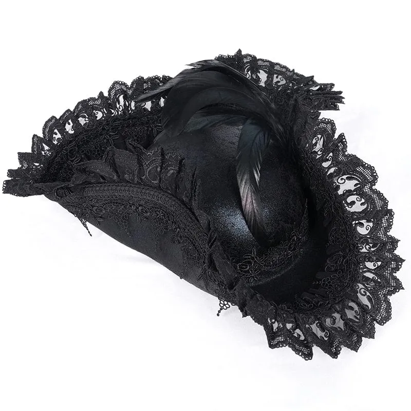 Gothic-Mützen aus gefiederter Spitze für Damen