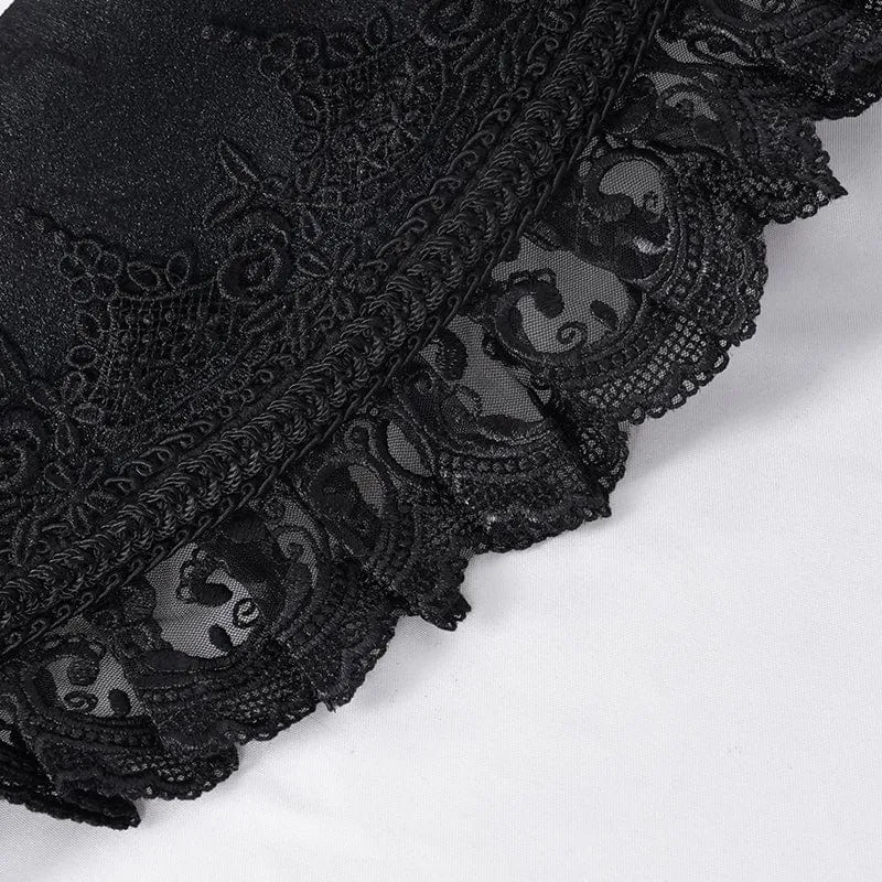 Gothic-Mützen aus gefiederter Spitze für Damen