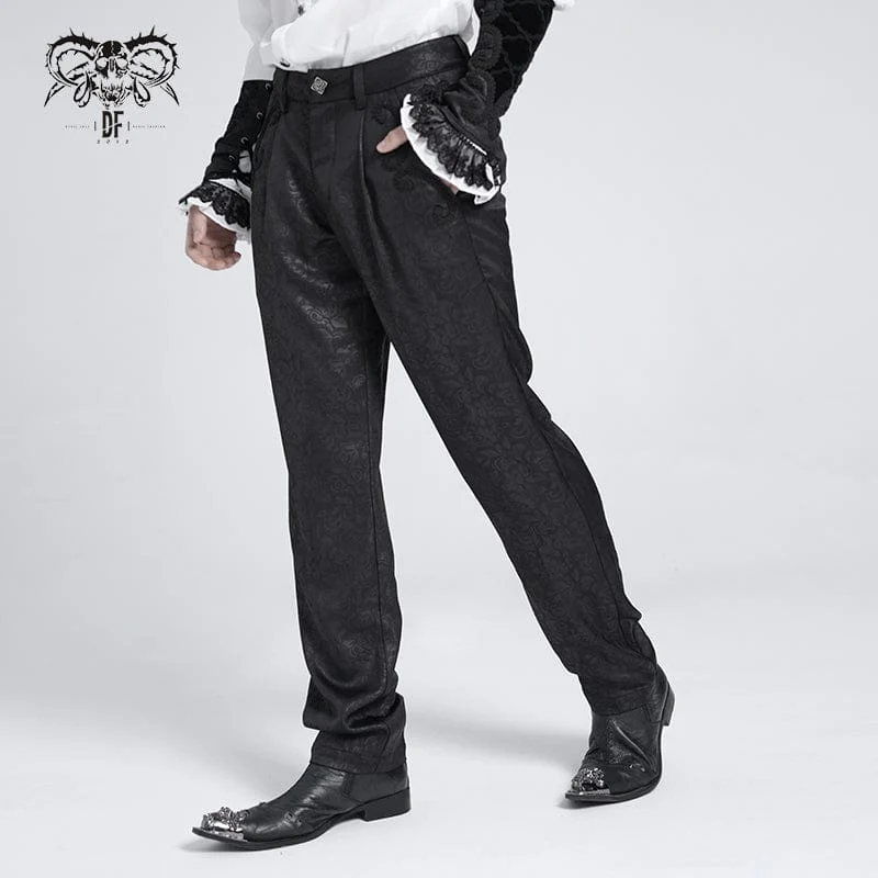 Gothic-Anzughose mit Blumenmuster für Herren
