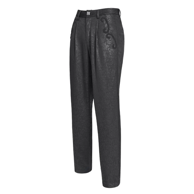 Gothic-Anzughose mit Blumenmuster für Herren